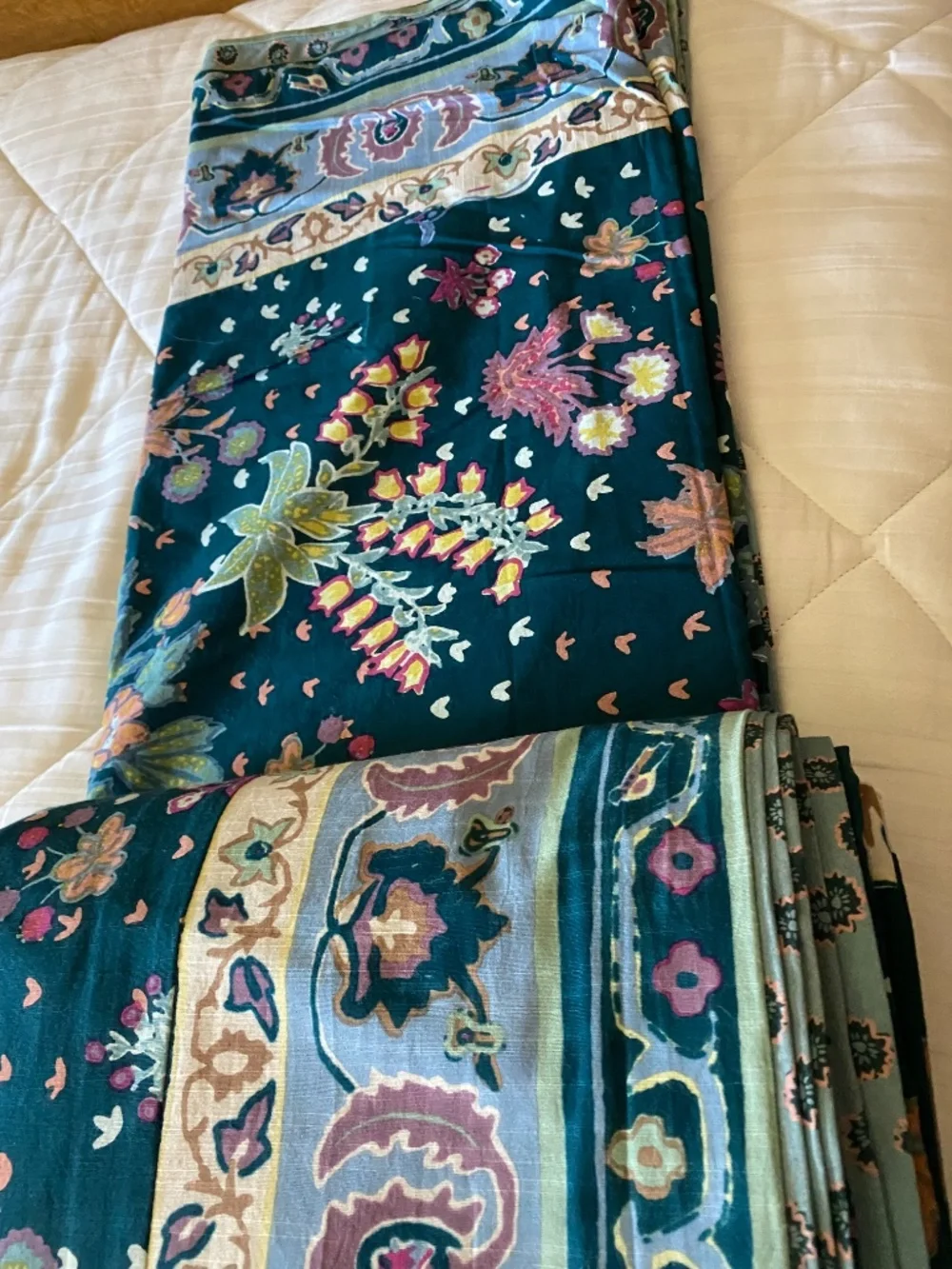 ANTHROPOLOGIE  DARBY DUVET QUEEN W/Q SHAMS 2 EA W/ CURTAINS SET OF 2 EA ALL NEW